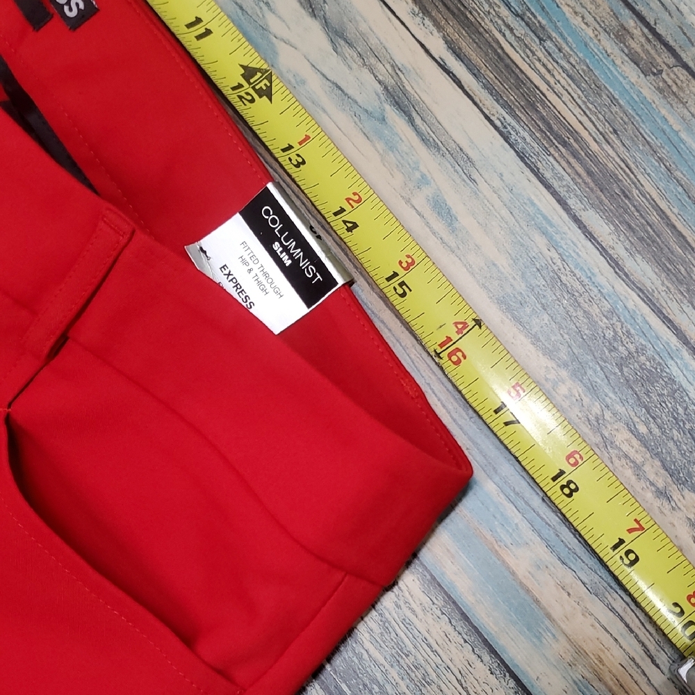 Express Women's Bold Red Straight Leg Pants - Picture 2 of 8